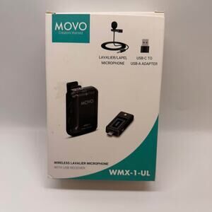 NEW Movo WMX-1-UL Wireless Lavalier Microphone with USB Receiver